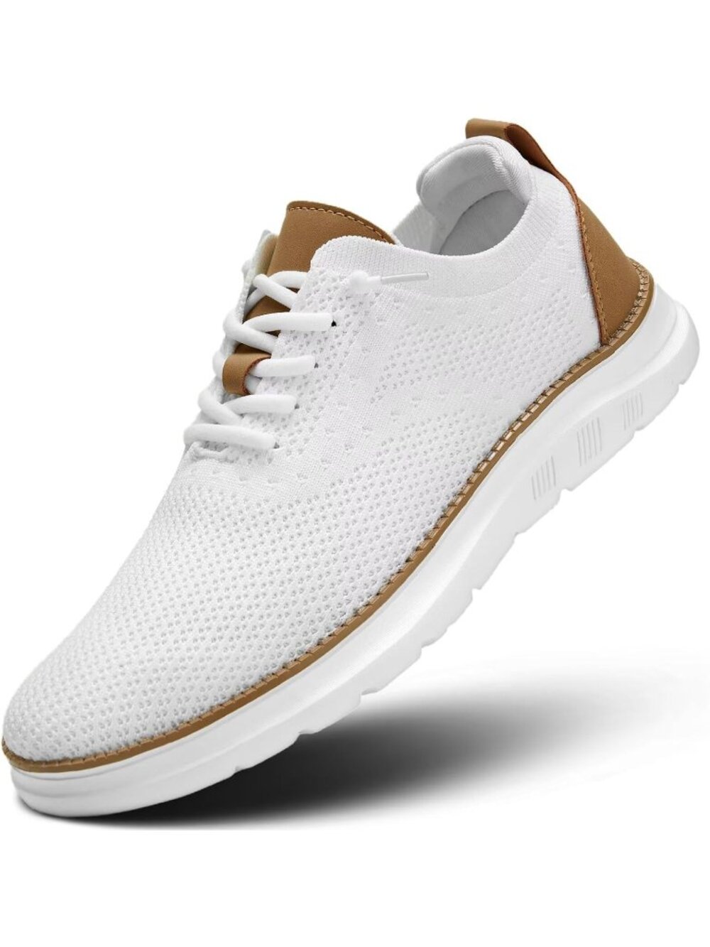 Men's White Mesh Lightweight Casual Walking Driving Oxfords Sneakers Shoes